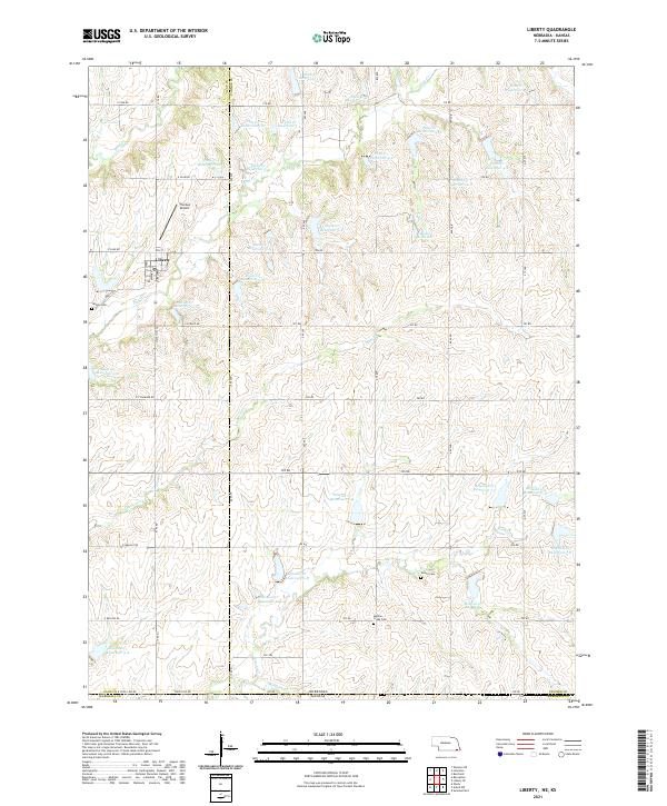 USGS US Topo 7.5-minute map for Liberty NEKS 2021