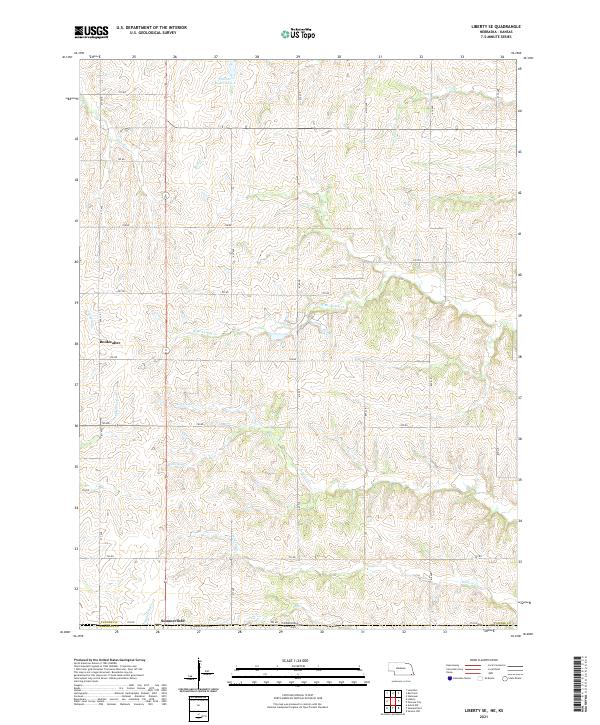 USGS US Topo 7.5-minute map for Liberty SE NEKS 2021