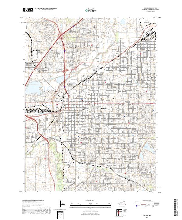 USGS US Topo 7.5-minute map for Lincoln NE 2021