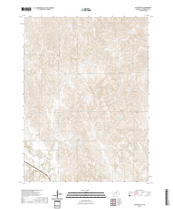 USGS US Topo 7.5-minute map for Litchfield NE NE 2021