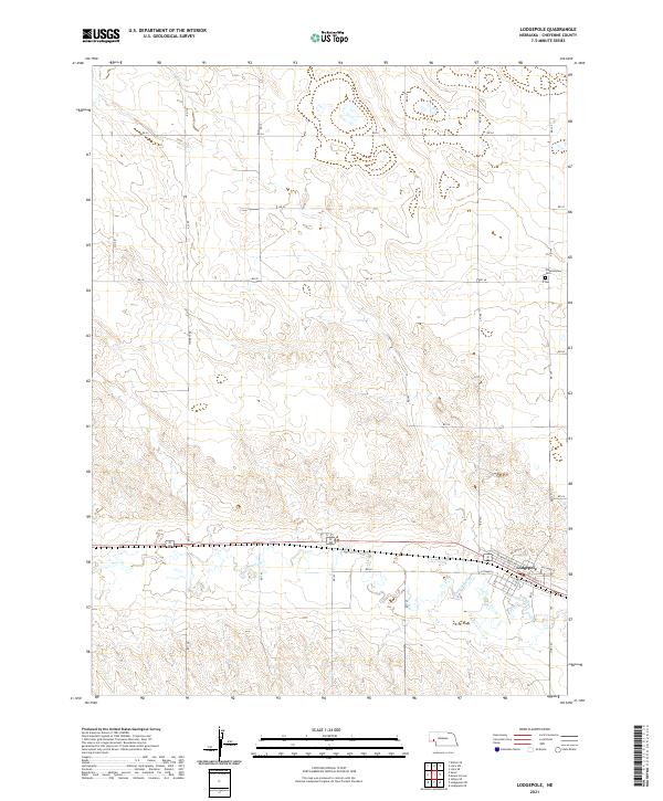 USGS US Topo 7.5-minute map for Lodgepole NE 2021