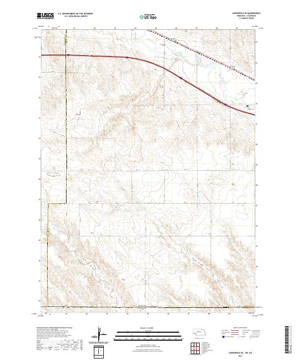 USGS US Topo 7.5-minute map for Lodgepole SE NECO 2021