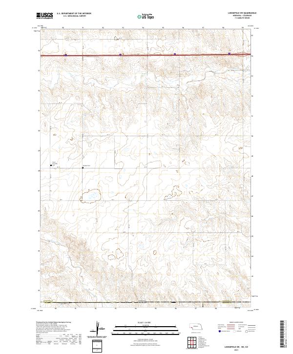 USGS US Topo 7.5-minute map for Lodgepole SW NECO 2021