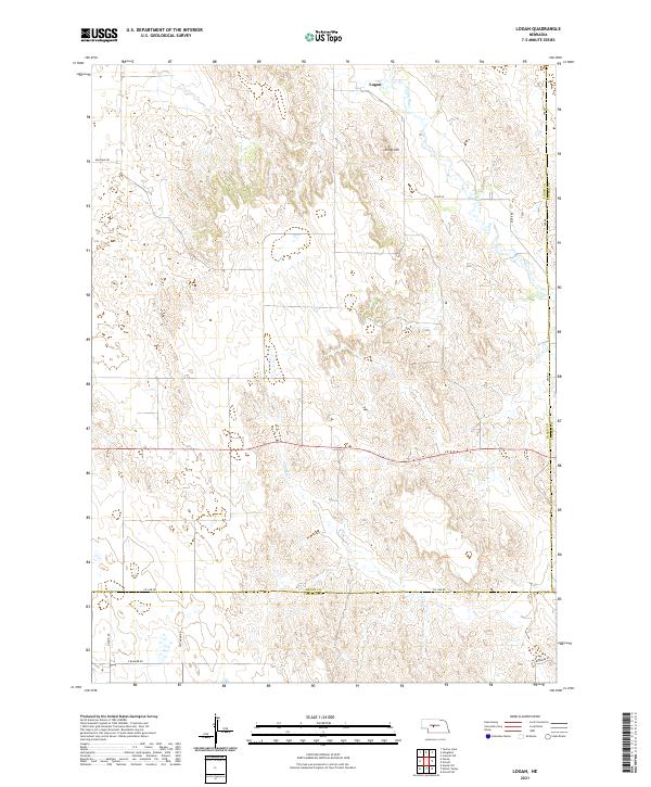 USGS US Topo 7.5-minute map for Logan NE 2021