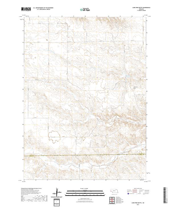 USGS US Topo 7.5-minute map for Lone Pine Butte NE 2021