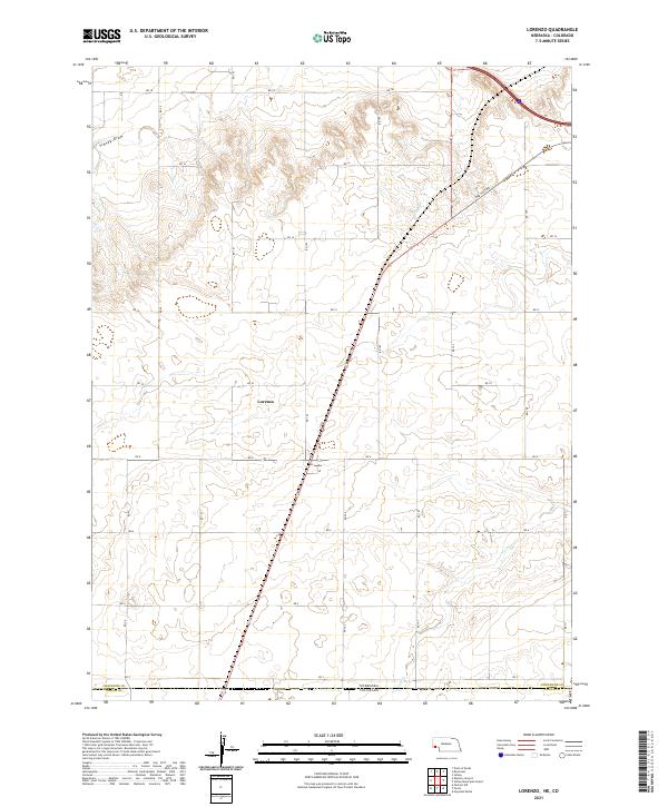 USGS US Topo 7.5-minute map for Lorenzo NECO 2021