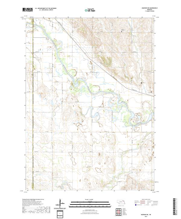 USGS US Topo 7.5-minute map for Madison NE NE 2021