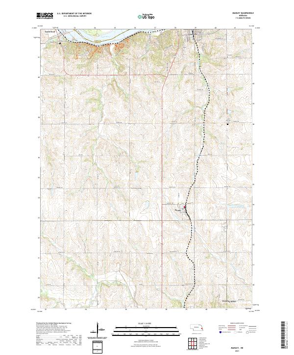 USGS US Topo 7.5-minute map for Manley NE 2021