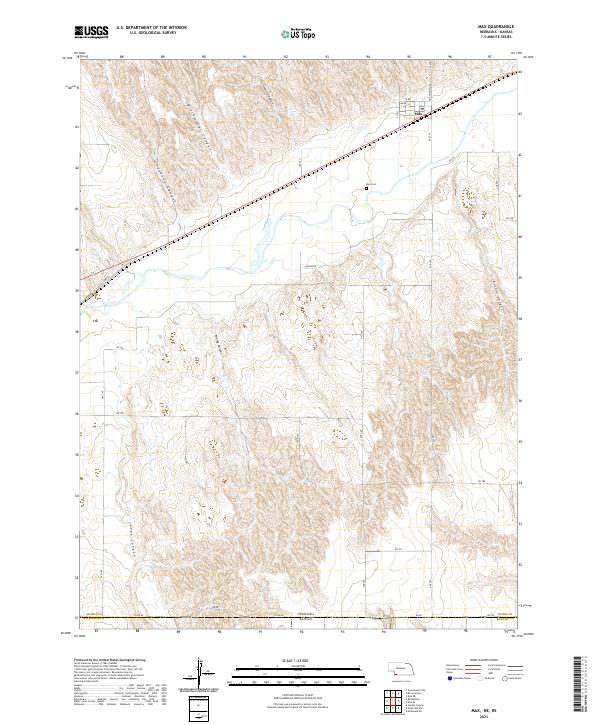 USGS US Topo 7.5-minute map for Max NEKS 2021