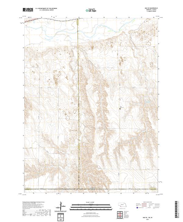 USGS US Topo 7.5-minute map for Max SE NEKS 2021