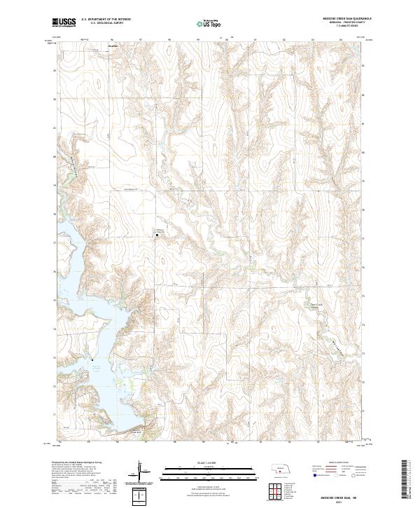 USGS US Topo 7.5-minute map for Medicine Creek Dam NE 2021