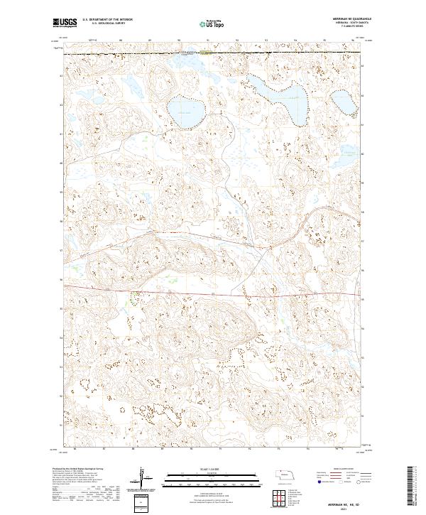 USGS US Topo 7.5-minute map for Merriman NE NESD 2021