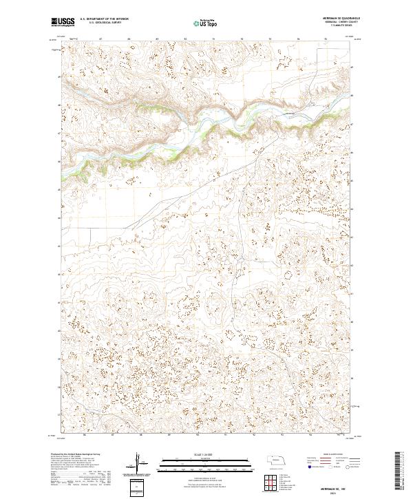 USGS US Topo 7.5-minute map for Merriman SE NE 2021