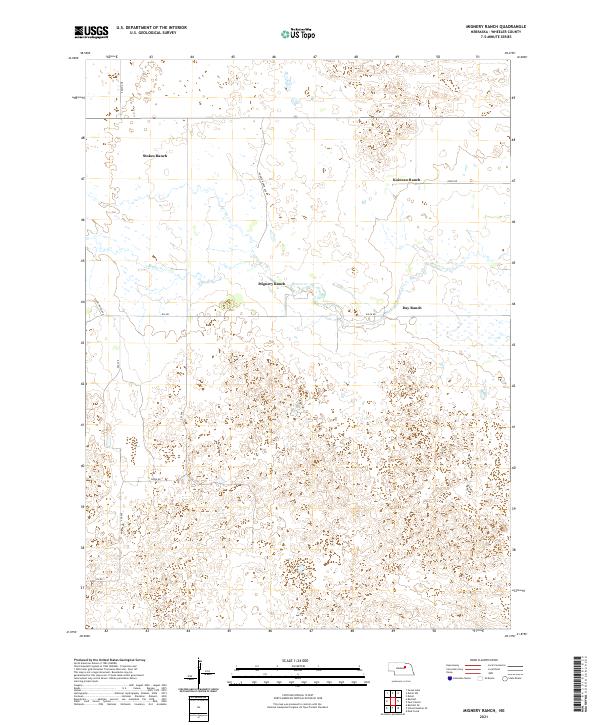 USGS US Topo 7.5-minute map for Mignery Ranch NE 2021