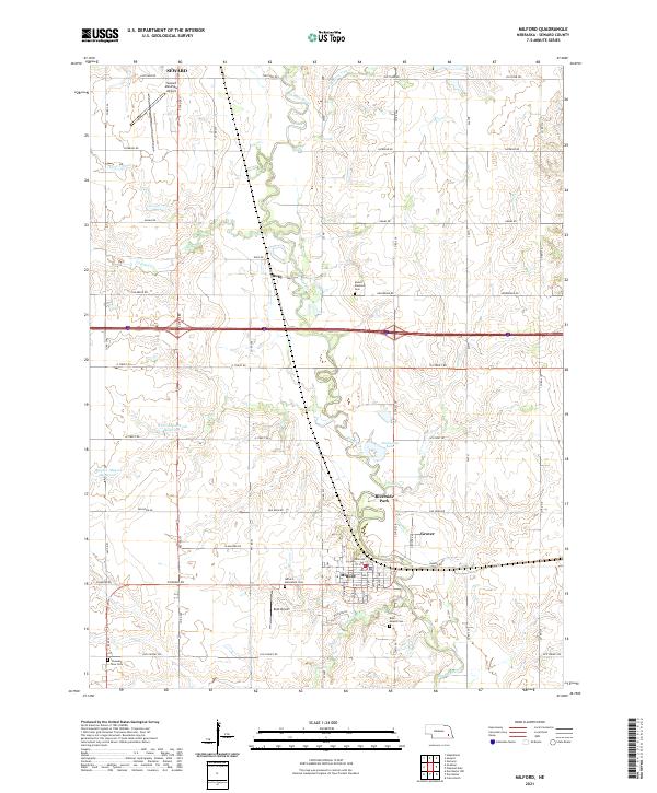 USGS US Topo 7.5-minute map for Milford NE 2021