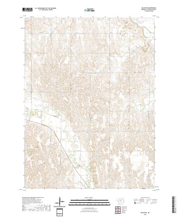 USGS US Topo 7.5-minute map for Miller NE NE 2021