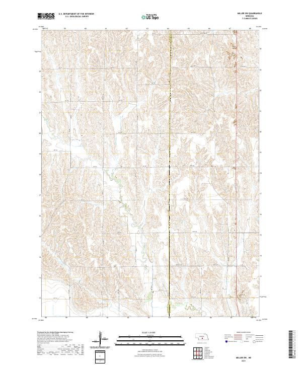 USGS US Topo 7.5-minute map for Miller SW NE 2021