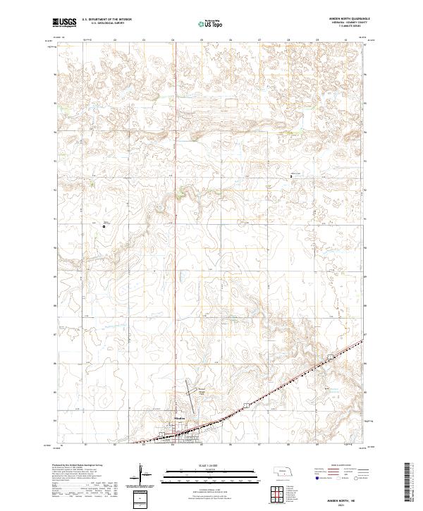 USGS US Topo 7.5-minute map for Minden North NE 2021