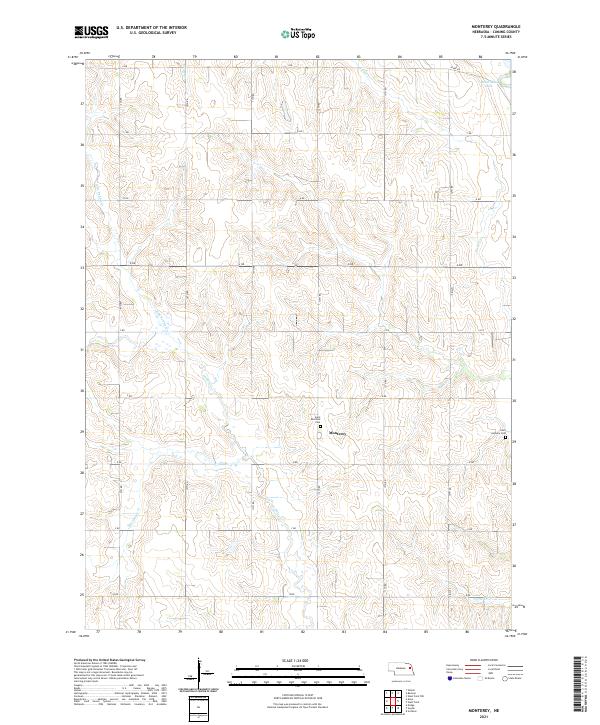 USGS US Topo 7.5-minute map for Monterey NE 2021