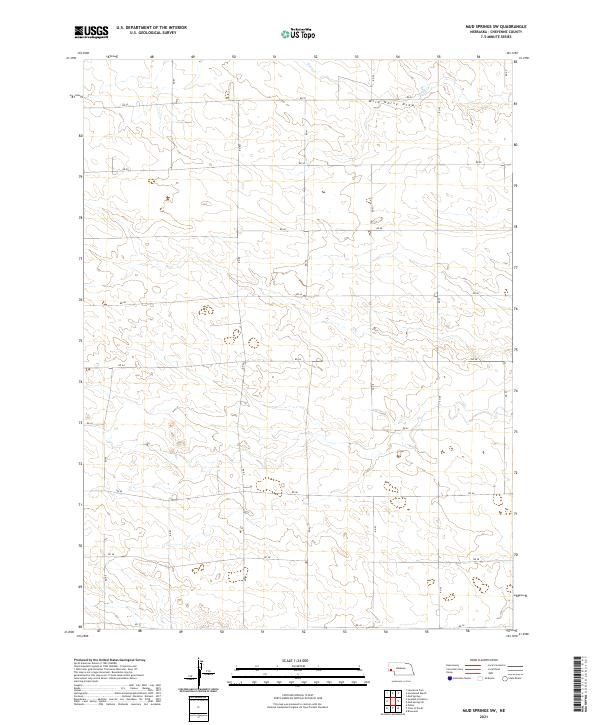 USGS US Topo 7.5-minute map for Mud Springs SW NE 2021