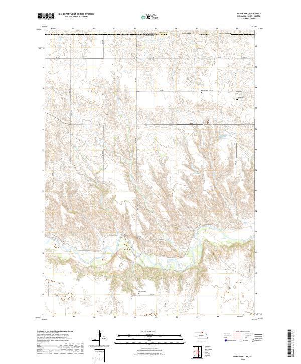 USGS US Topo 7.5-minute map for Naper NW NESD 2021