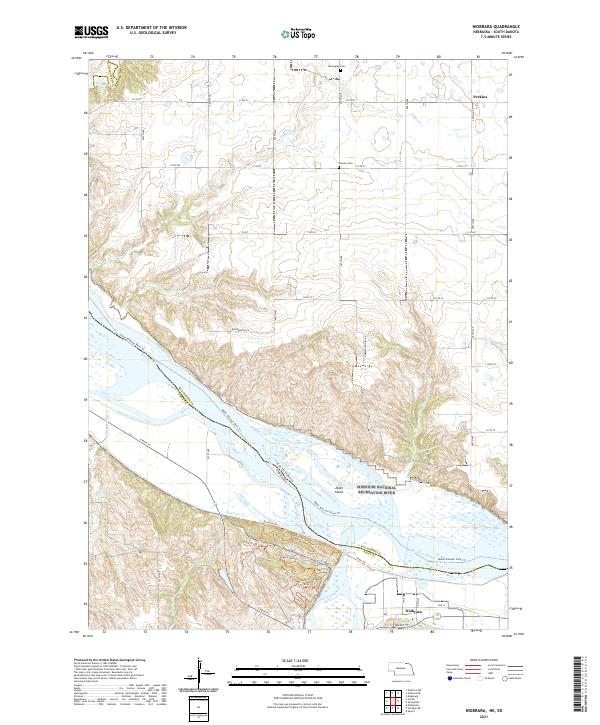 USGS US Topo 7.5-minute map for Niobrara NESD 2021