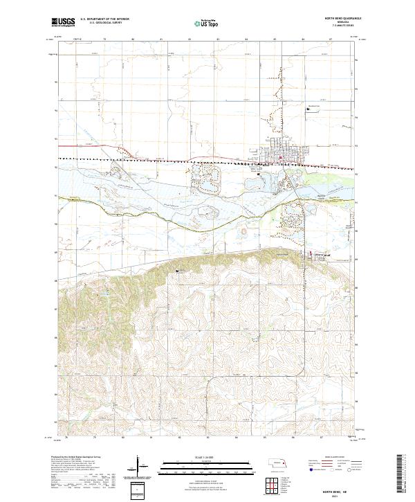 USGS US Topo 7.5-minute map for North Bend NE 2021