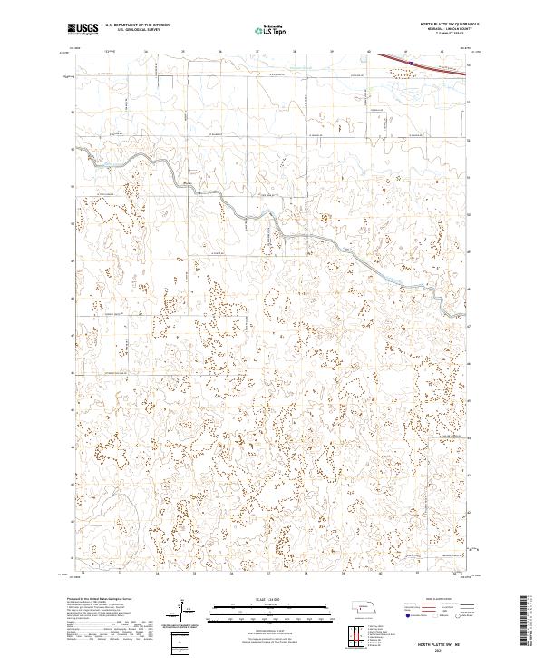 USGS US Topo 7.5-minute map for North Platte SW NE 2021