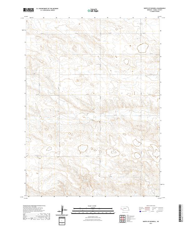 USGS US Topo 7.5-minute map for North of Bushnell NE 2021