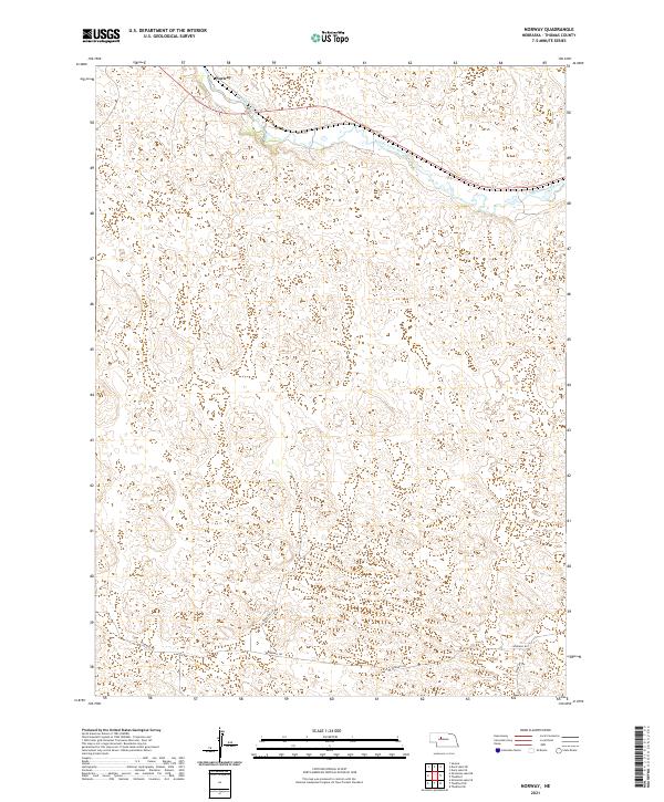 USGS US Topo 7.5-minute map for Norway NE 2021