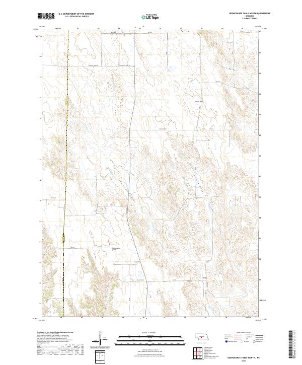 USGS US Topo 7.5-minute map for Odencranze Table North NE 2021