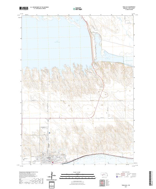 USGS US Topo 7.5-minute map for Ogallala NE 2021