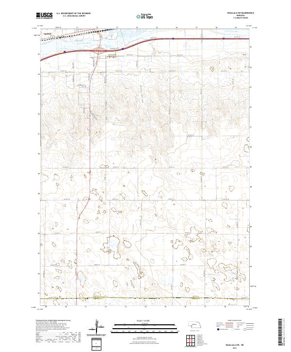 USGS US Topo 7.5-minute map for Ogallala SW NE 2021