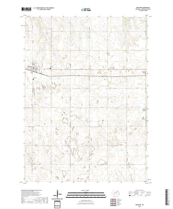 USGS US Topo 7.5-minute map for Orchard NE 2021