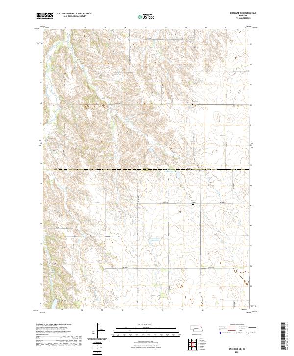 USGS US Topo 7.5-minute map for Orchard NE NE 2021