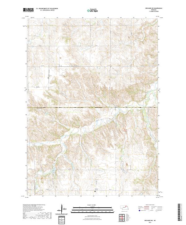 USGS US Topo 7.5-minute map for Orchard NW NE 2021