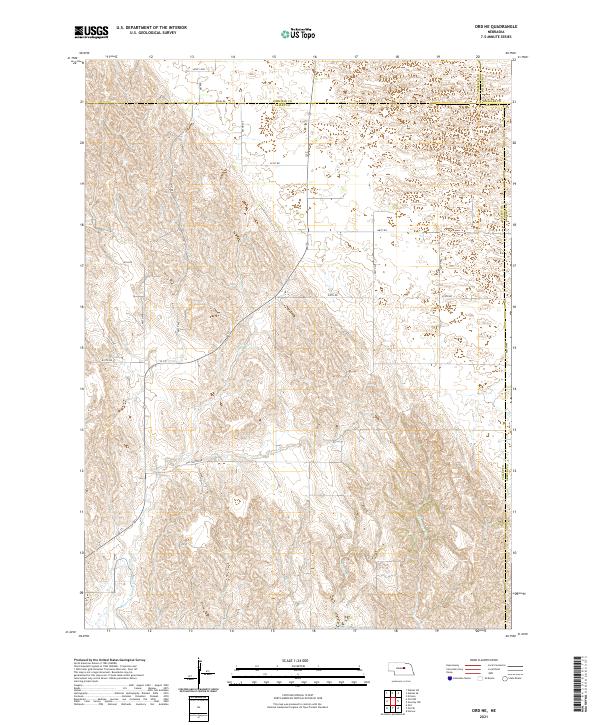 USGS US Topo 7.5-minute map for Ord NE NE 2021