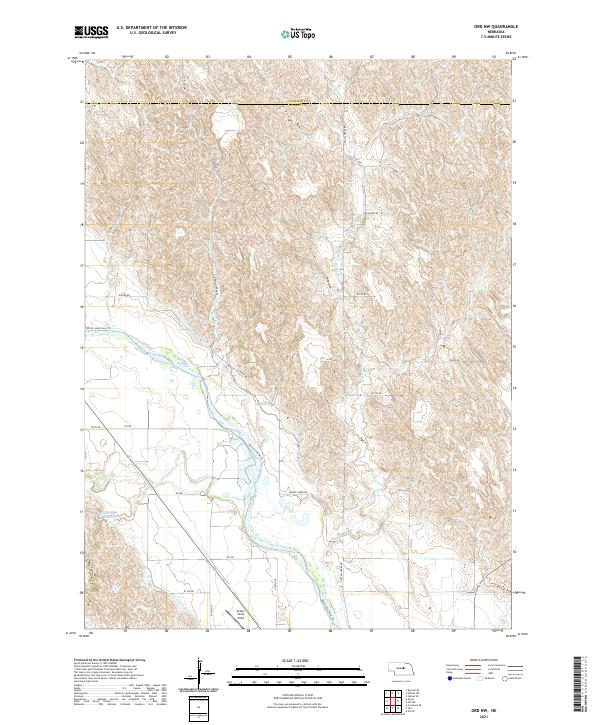 USGS US Topo 7.5-minute map for Ord NW NE 2021