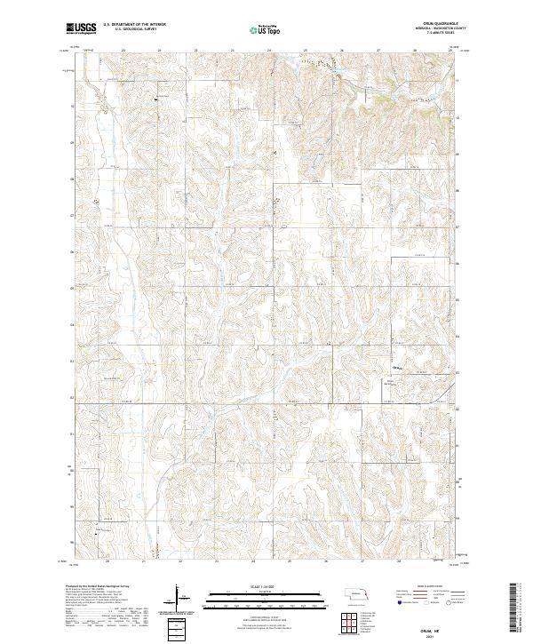 USGS US Topo 7.5-minute map for Orum NE 2021