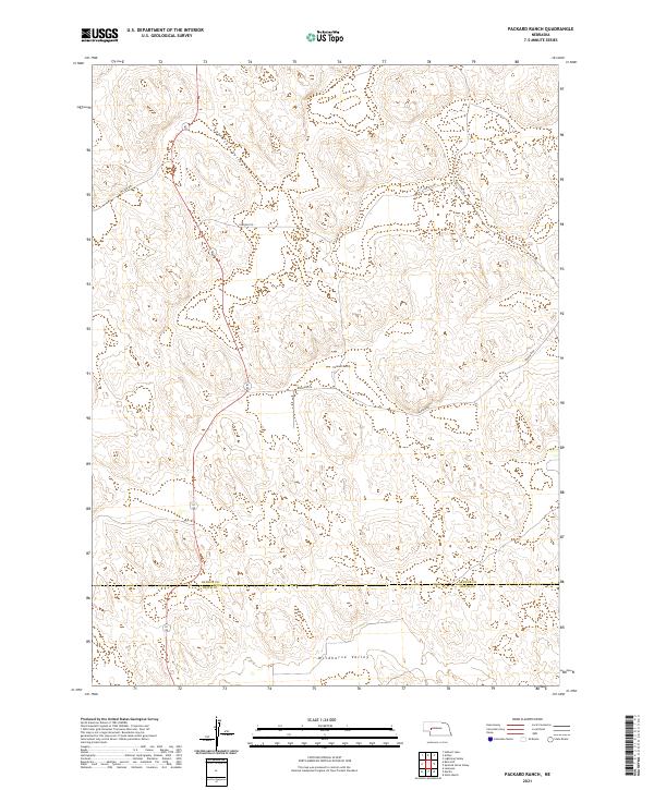 USGS US Topo 7.5-minute map for Packard Ranch NE 2021