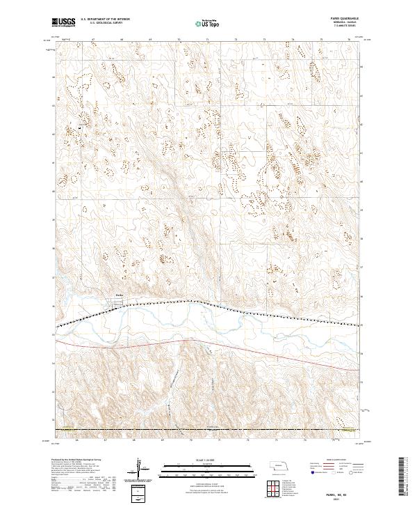 USGS US Topo 7.5-minute map for Parks NEKS 2021