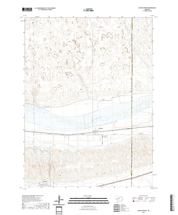 USGS US Topo 7.5-minute map for Paxton North NE 2021