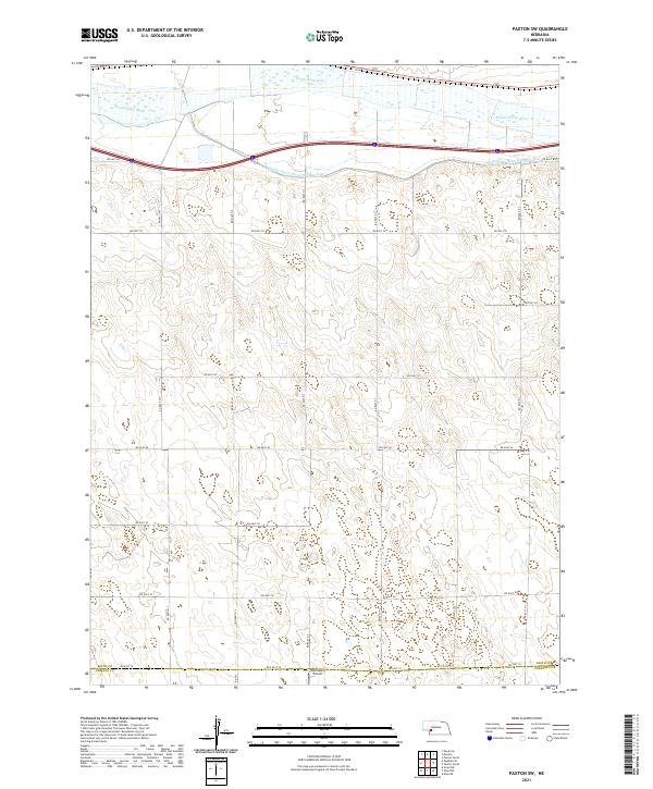 USGS US Topo 7.5-minute map for Paxton SW NE 2021