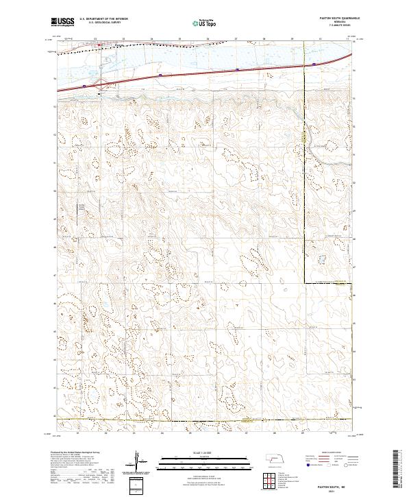 USGS US Topo 7.5-minute map for Paxton South NE 2021