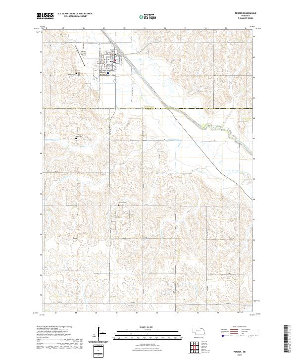 USGS US Topo 7.5-minute map for Pender NE 2021