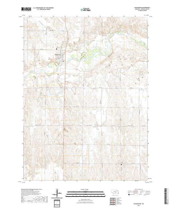 USGS US Topo 7.5-minute map for Pleasanton NE 2021