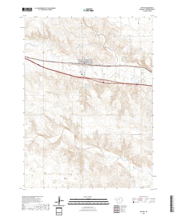 USGS US Topo 7.5-minute map for Potter NE 2021