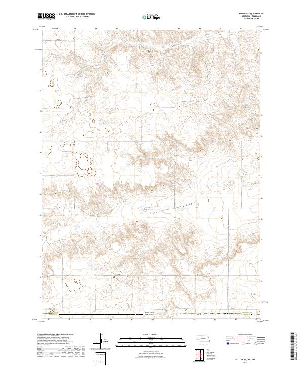 USGS US Topo 7.5-minute map for Potter SE NECO 2021