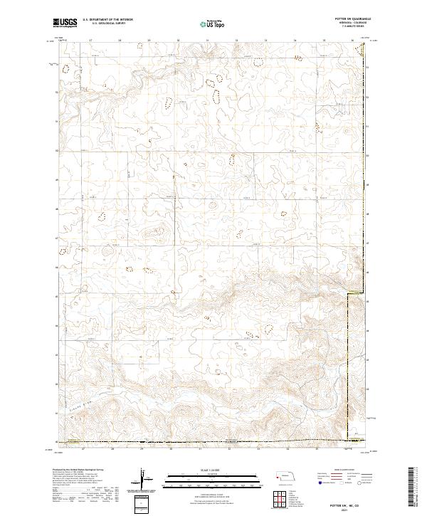 USGS US Topo 7.5-minute map for Potter SW NECO 2021