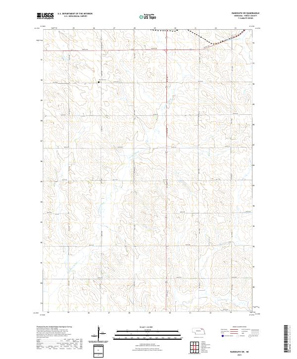 USGS US Topo 7.5-minute map for Randolph SW NE 2021